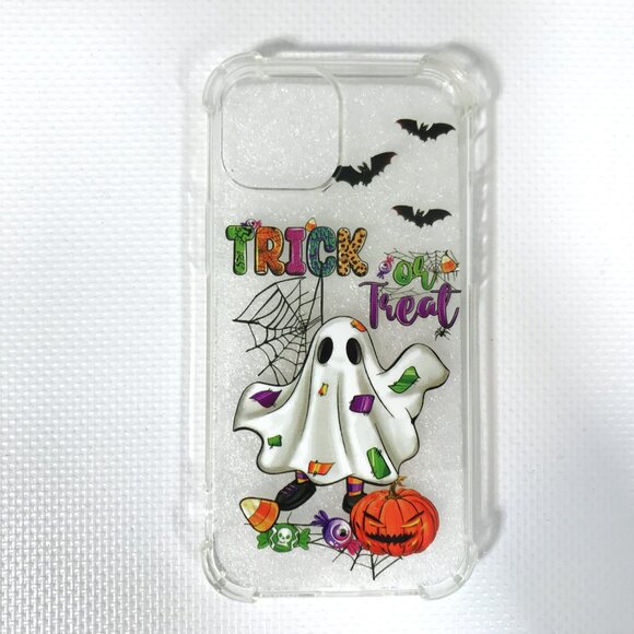 iphone 13 Mini phone Case Halloween Ghost Transparent Clear Shockproof Case - Picture 11 of 12